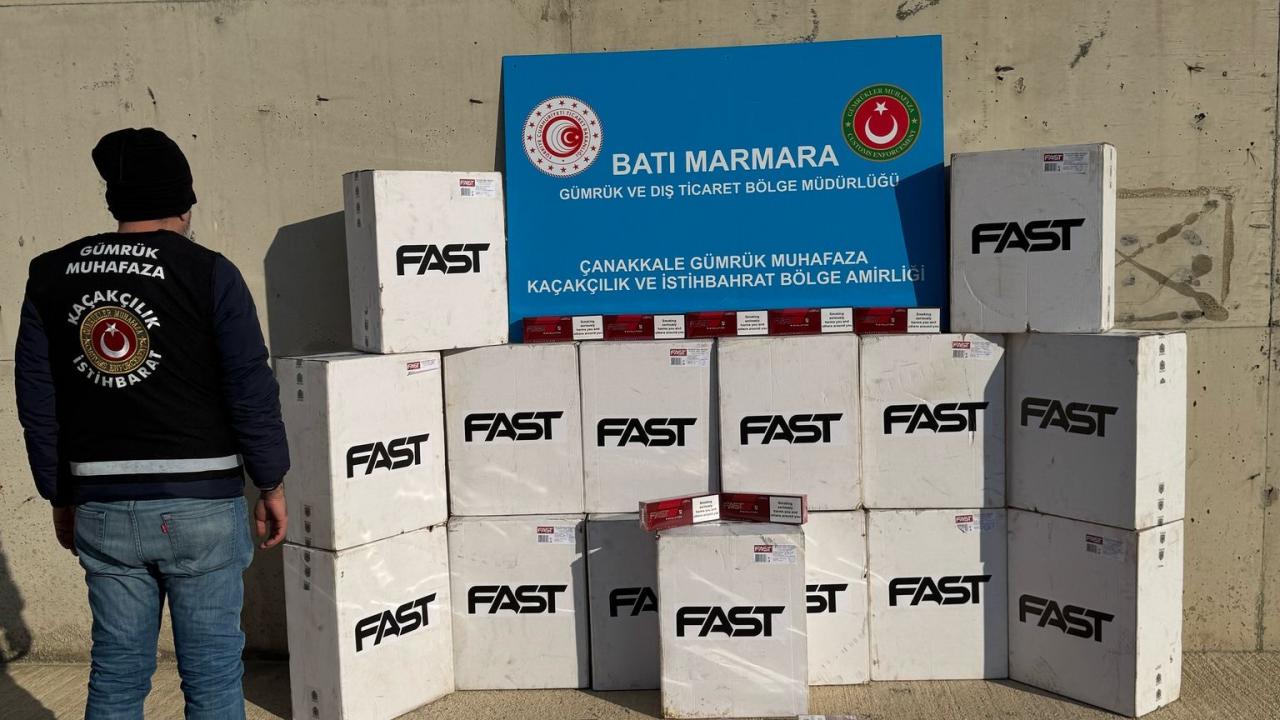 Çanakkale’de bir gemide 7 bin 500 paket kaçak sigara ele geçirildi