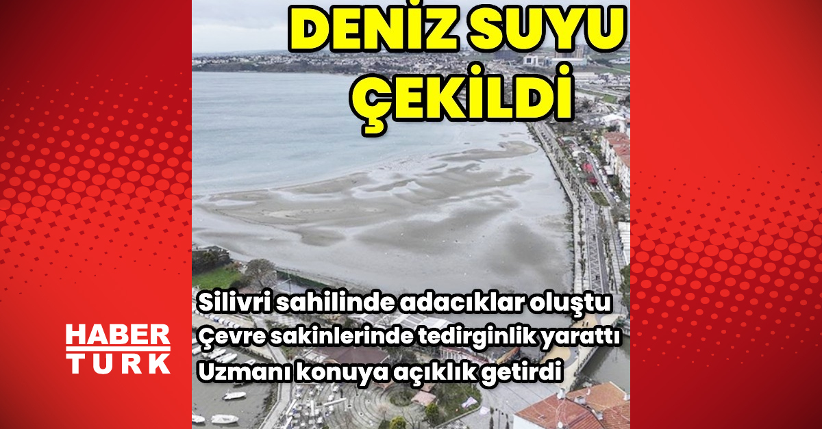 Silivri’de deniz suyunun çekilmesiyle sahilde adacıklar oluştu